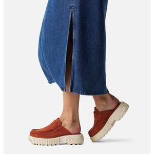 Sorel Orange Red Ona Ave Platform Chunky Slide On Loafer Size 6 NWT